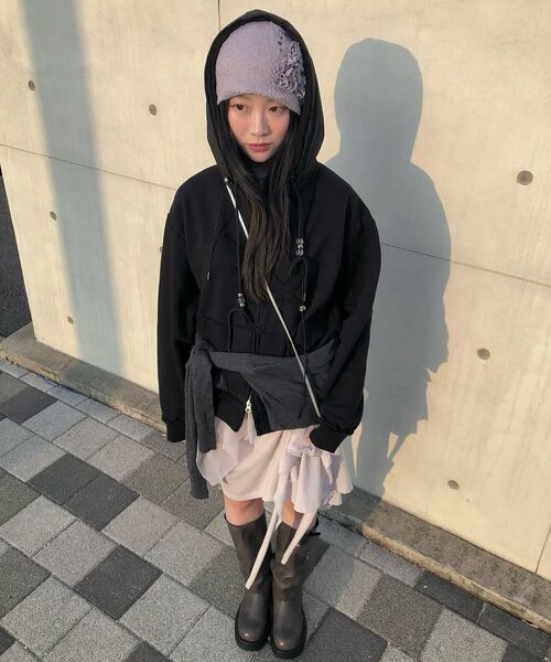 FLAREUP(フレアアップ)の「Layered Zip Hoodie (FL-150_Gray)(パーカー・レディース・グレー・2/1)」の17枚目の写真