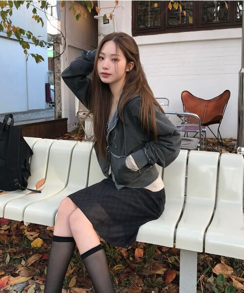 FLAREUP(フレアアップ)の「Layered Zip Hoodie (FL-150_Gray)(パーカー・レディース・グレー・2/1)」の4枚目の写真