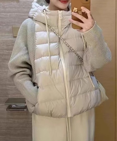 Papas 羊革 ヌバック レザーコート ニットスリーブ 切替 中綿 ジャケット 2026年最新Yahoo!オークション -papas パパス Papas 羊革 ヌバック