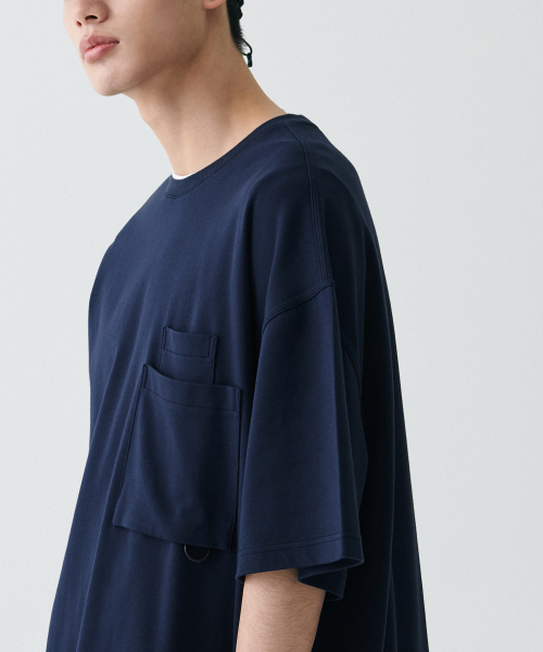 MUSINSA STANDARD（ムシンサスタンダード）の「[シティレジャー] オーバーサイズグラシスパケットTシャツ [ネイビー]（Tシャツ/カットソー・メンズ・その他・XX-LARGE/LARGE/MEDIUM/SMALL/X-LARGE）」の3枚目の写真