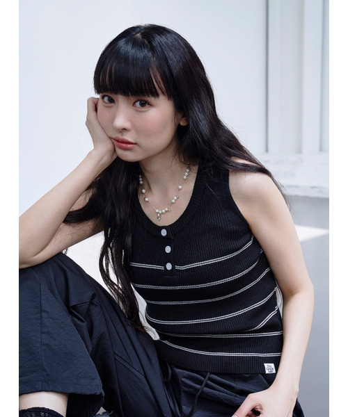 THE GREEN LAB（ザグリーンラボ）の「ストライプスリーブレスボタントップ [アイボリー]（Tシャツ/カットソー・レディース・その他・FREE）」の5枚目の写真