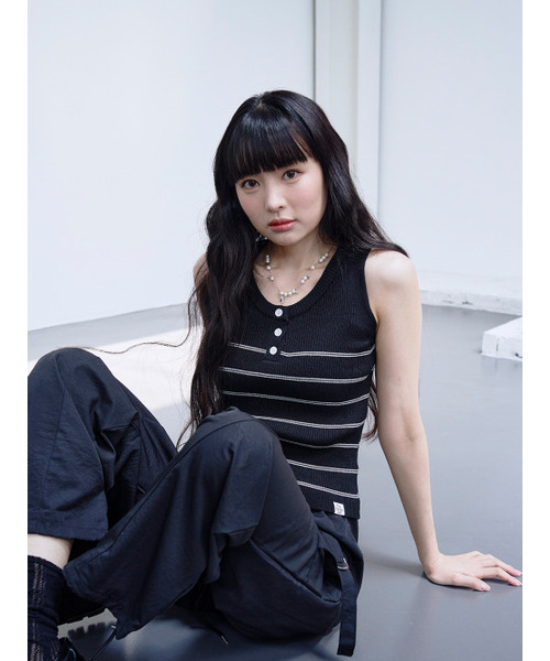 THE GREEN LAB（ザグリーンラボ）の「ストライプスリーブレスボタントップ [アイボリー]（Tシャツ/カットソー・レディース・その他・FREE）」の6枚目の写真