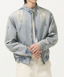 TOFFEE（トフィー）の「ヴィンテージスナップデニムブルゾンジャケット (BLEACHED BLUE)（デニムジャケット）」