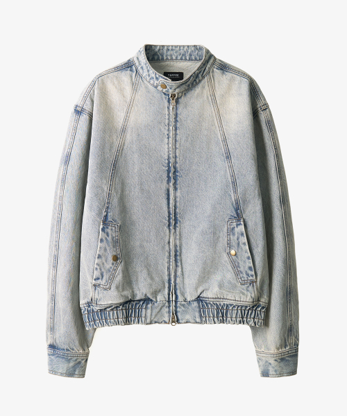 TOFFEE（トフィー）の「ヴィンテージスナップデニムブルゾンジャケット (BLEACHED BLUE)（デニムジャケット・メンズ・その他・MEDIUM/LARGE/X-LARGE）」の2枚目の写真