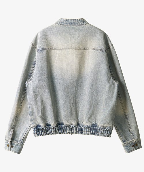 TOFFEE（トフィー）の「ヴィンテージスナップデニムブルゾンジャケット (BLEACHED BLUE)（デニムジャケット・メンズ・その他・MEDIUM/LARGE/X-LARGE）」の4枚目の写真