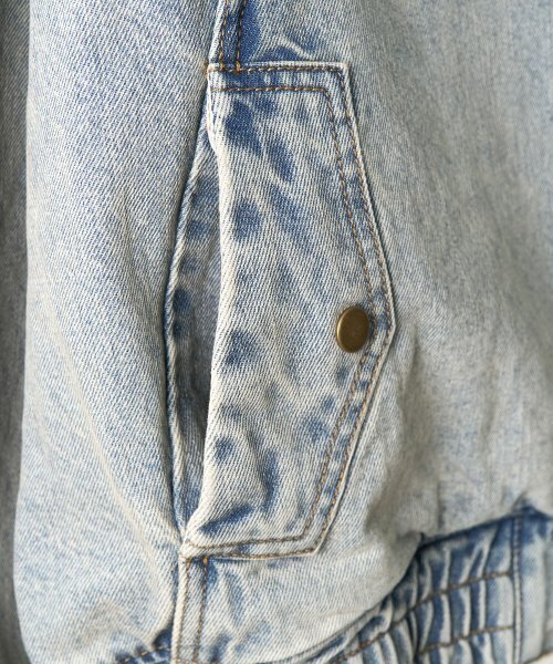 TOFFEE（トフィー）の「ヴィンテージスナップデニムブルゾンジャケット (BLEACHED BLUE)（デニムジャケット・メンズ・その他・MEDIUM/LARGE/X-LARGE）」の7枚目の写真