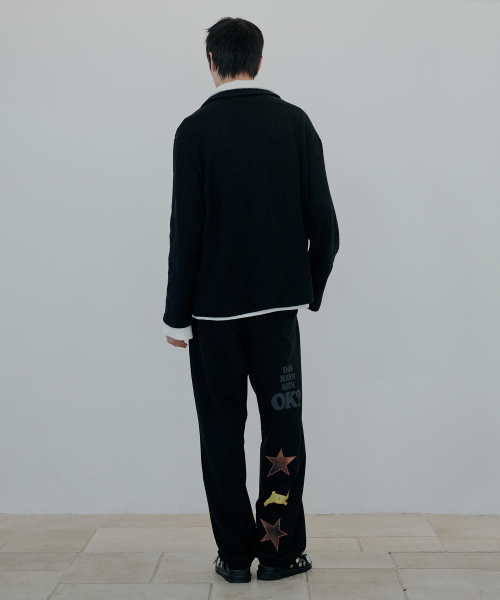 NUAKLE(ヌアクル)の「カラーニットTシャツ_ブラック(ポロシャツ・メンズ・その他・1/2)」の3枚目の写真