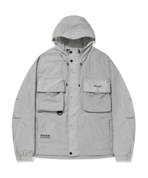 Wacky WiLLy（ワッキーウィリー）の「ユーティリティポケットフードジャケットライトグレー（ナイロンジャケット）」
