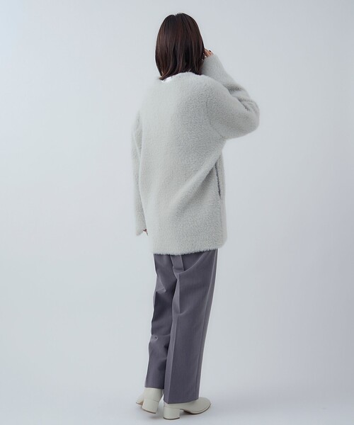RONEL（ロネル）の「≪昨年大人気≫【RONEL】シャギーVネックプルオーバーニット（ニット/セーター・レディース・ライトグレー/ベージュ・FREE）」の13枚目の写真