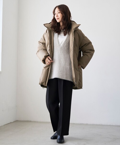 RONEL（ロネル）の「≪昨年大人気≫【RONEL】シャギーVネックプルオーバーニット（ニット/セーター・レディース・ライトグレー/ベージュ・FREE）」の15枚目の写真