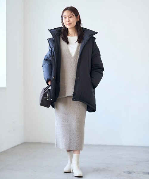 RONEL（ロネル）の「≪昨年大人気≫【RONEL】シャギーVネックプルオーバーニット（ニット/セーター・レディース・ライトグレー/ベージュ・FREE）」の16枚目の写真