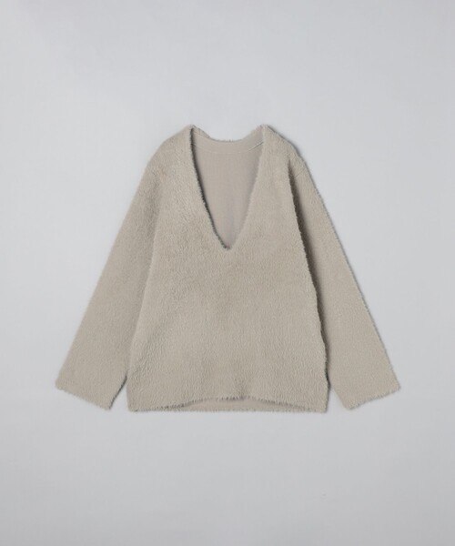 RONEL（ロネル）の「≪昨年大人気≫【RONEL】シャギーVネックプルオーバーニット（ニット/セーター・レディース・ライトグレー/ベージュ・FREE）」の18枚目の写真