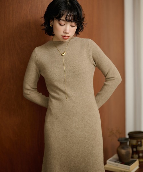 LAULEN（ローレン）の「2way open cut waffle long dress /2wayオープンカットワッフルロングドレス（ワンピース・レディース・アイボリー/チャコールグレー/ベージュ・FREE）」の11枚目の写真