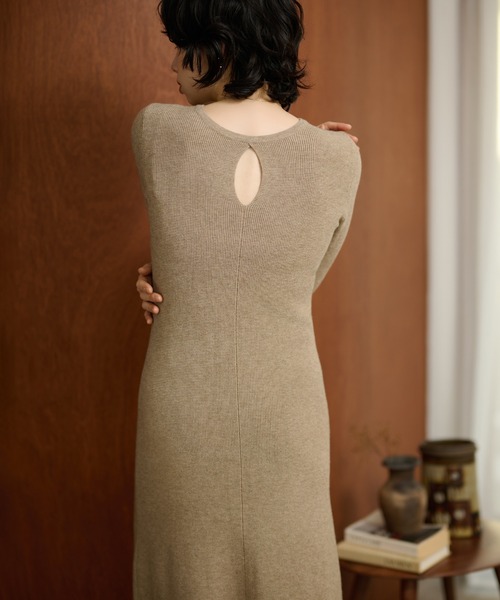 LAULEN（ローレン）の「2way open cut waffle long dress /2wayオープンカットワッフルロングドレス（ワンピース・レディース・アイボリー/チャコールグレー/ベージュ・FREE）」の13枚目の写真
