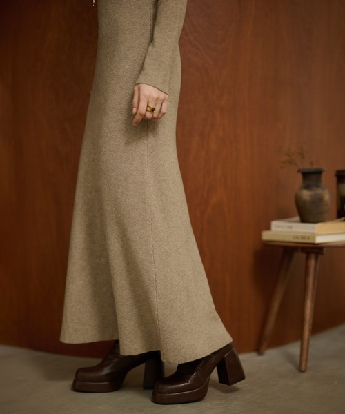 LAULEN（ローレン）の「2way open cut waffle long dress /2wayオープンカットワッフルロングドレス（ワンピース・レディース・アイボリー/チャコールグレー/ベージュ・FREE）」の15枚目の写真