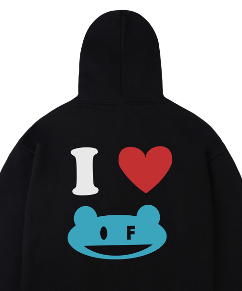 GRAVER（グレーバー）の「[ユニセックス]I LOVE OF フードパーカー_ブラック（パーカー・レディース・ブラック・LARGE/MEDIUM）」の3枚目の写真
