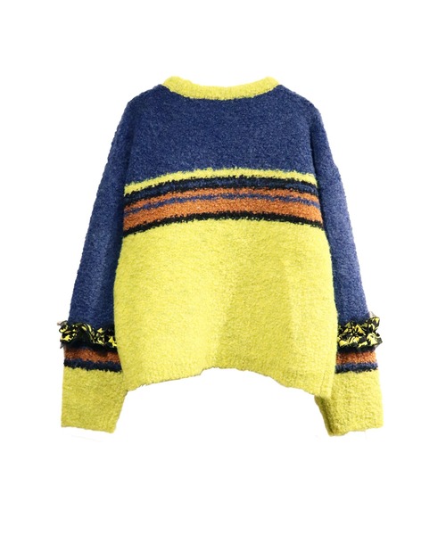 moyan ecri（モヤン エクリ）の「<moyan ecri>マルチボーダーフリルニットプルオーバー MULTI BORDER FRILL KNIT PULLOVER（ニット/セーター・レディース・ネイビー系/レッド系その他/グリーン系その他・L/M）」の19枚目の写真