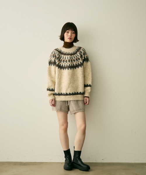 full/fill.(フルフィル)の「nordic over knit / ノルディックオーバーニット(ニット/セーター・レディース・アイボリー/グレー・FREE)」の13枚目の写真