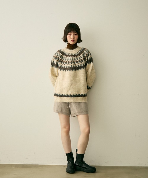 full/fill.(フルフィル)の「nordic over knit / ノルディックオーバーニット(ニット/セーター・レディース・アイボリー/グレー・FREE)」の14枚目の写真