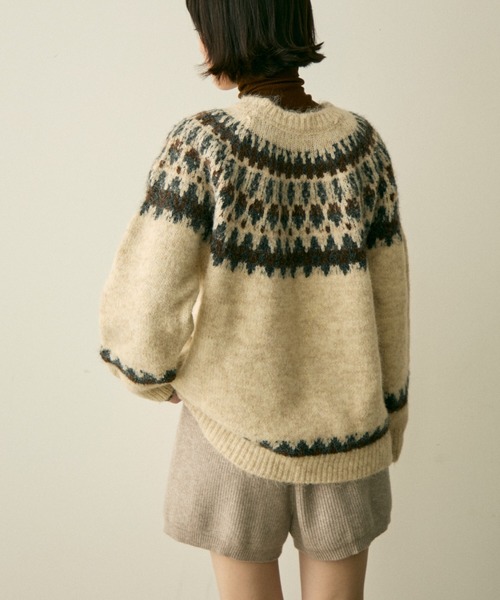 full/fill.(フルフィル)の「nordic over knit / ノルディックオーバーニット(ニット/セーター・レディース・アイボリー/グレー・FREE)」の8枚目の写真