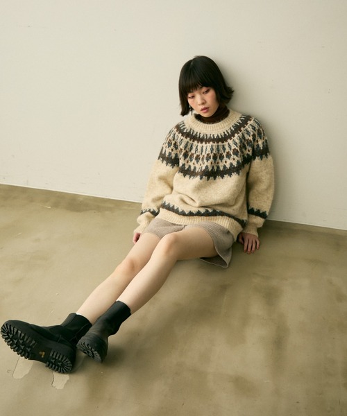 full/fill.(フルフィル)の「nordic over knit / ノルディックオーバーニット(ニット/セーター・レディース・アイボリー/グレー・FREE)」の20枚目の写真