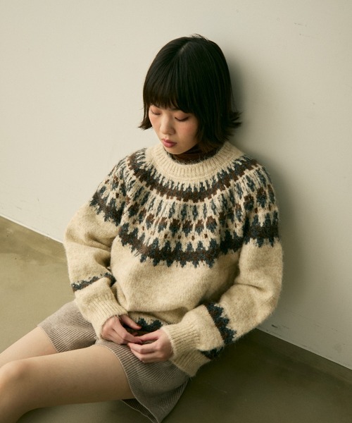 full/fill.(フルフィル)の「nordic over knit / ノルディックオーバーニット(ニット/セーター・レディース・アイボリー/グレー・FREE)」の17枚目の写真