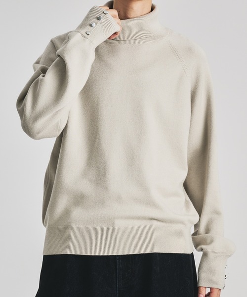 TURTLENECK DESIGN CUFFS KNIT/タートルネックデザインカフスニット