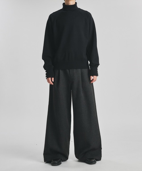 SELLE GLANT（セレグランテ）の「TURTLENECK DESIGN CUFFS KNIT/タートルネックデザインカフスニット（ニット/セーター・メンズ・ブラック/ダークブラウン/アイボリー・MEDIUM/SMALL/LARGE）」の9枚目の写真