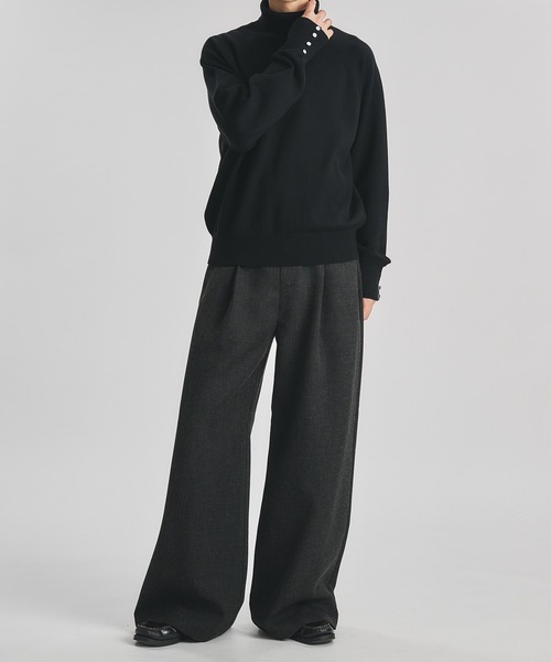 SELLE GLANT（セレグランテ）の「TURTLENECK DESIGN CUFFS KNIT/タートルネックデザインカフスニット（ニット/セーター・メンズ・ブラック/ダークブラウン/アイボリー・MEDIUM/SMALL/LARGE）」の11枚目の写真