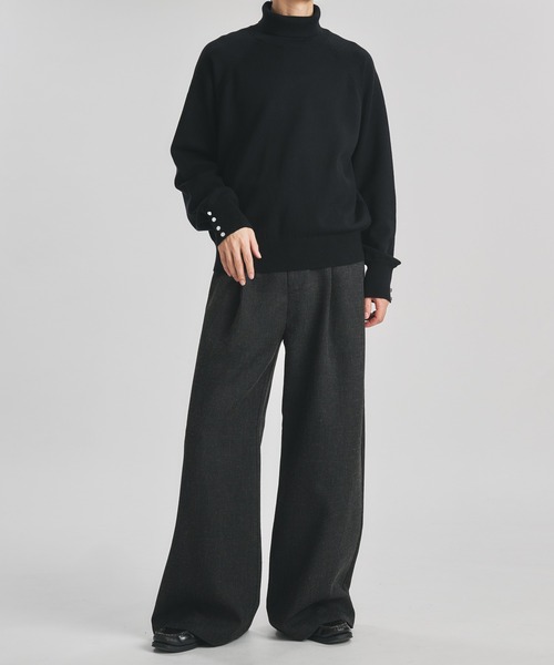 SELLE GLANT（セレグランテ）の「TURTLENECK DESIGN CUFFS KNIT/タートルネックデザインカフスニット（ニット/セーター・メンズ・ブラック/ダークブラウン/アイボリー・MEDIUM/SMALL/LARGE）」の12枚目の写真