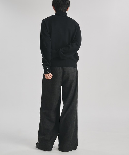 SELLE GLANT（セレグランテ）の「TURTLENECK DESIGN CUFFS KNIT/タートルネックデザインカフスニット（ニット/セーター・メンズ・ブラック/ダークブラウン/アイボリー・MEDIUM/SMALL/LARGE）」の15枚目の写真