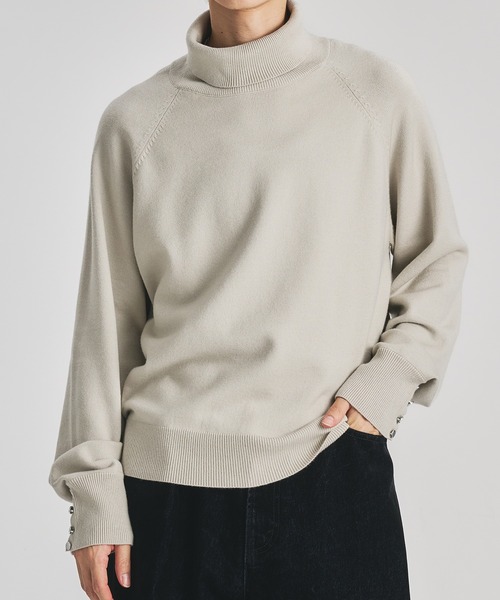 SELLE GLANT（セレグランテ）の「TURTLENECK DESIGN CUFFS KNIT/タートルネックデザインカフスニット（ニット/セーター・メンズ・ブラック/ダークブラウン/アイボリー・MEDIUM/SMALL/LARGE）」の22枚目の写真