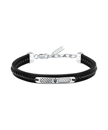 Maserati（マセラティ）の「「Maserati/マセラティ」リサイクルレザー - メンズ ブレスレット シルバー ×レザー（ブレスレット）」
