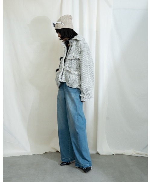 MIDVEIN(ミッドヴェイン)の「Tweed military jacket(ブルゾン・レディース・グレー/ブラック・FREE)」の10枚目の写真