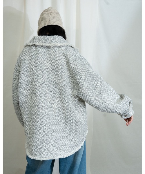 MIDVEIN(ミッドヴェイン)の「Tweed military jacket(ブルゾン・レディース・グレー/ブラック・FREE)」の3枚目の写真