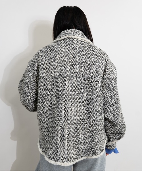 MIDVEIN(ミッドヴェイン)の「Tweed military jacket(ブルゾン・レディース・グレー/ブラック・FREE)」の7枚目の写真