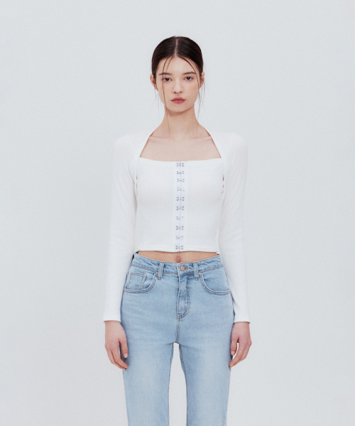 NOT YOUR ROSE(ノットユアローズ)の「フックスクエアトップ(ホワイト)(Tシャツ/カットソー・レディース・その他・FREE)」の1枚目の写真