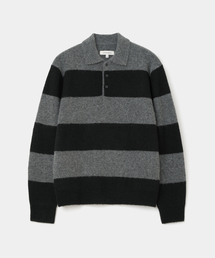 collar rugby knit black