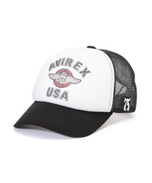 AVIREX（アヴィレックス）の「【直営店限定】RHINESTONE VARSITY LOGO MESH CAP（キャップ）」