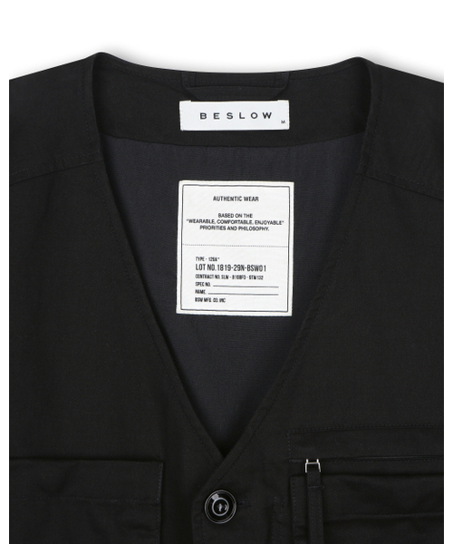 BESLOW(ビースロー)の「MILITARY ZIP-UP VEST BLACK(ベスト・メンズ・その他・SMALL/MEDIUM/LARGE/X-LARGE)」の2枚目の写真