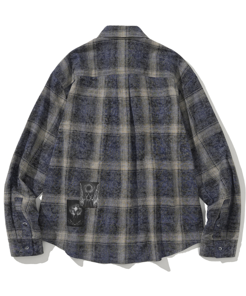 NOT4NERD(ノットフォーナード)の「Temple Patch Checkered Shirt - Navy(シャツ/ブラウス・レディース・その他・LARGE/X-LARGE/MEDIUM)」の2枚目の写真