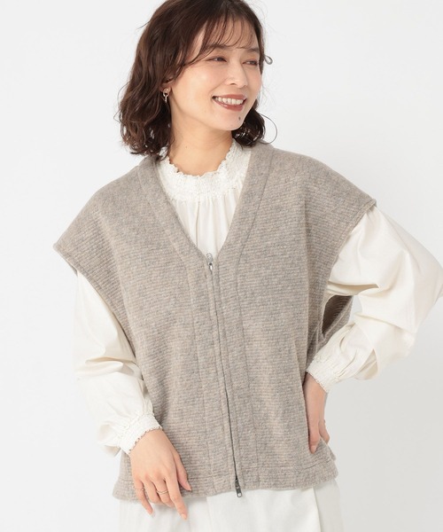 studio CLIP(スタディオクリップ)の「ウールミックススライバーベスト(ベスト・レディース・ブラウン/ベージュ/アイボリー・FREE)」の1枚目の写真