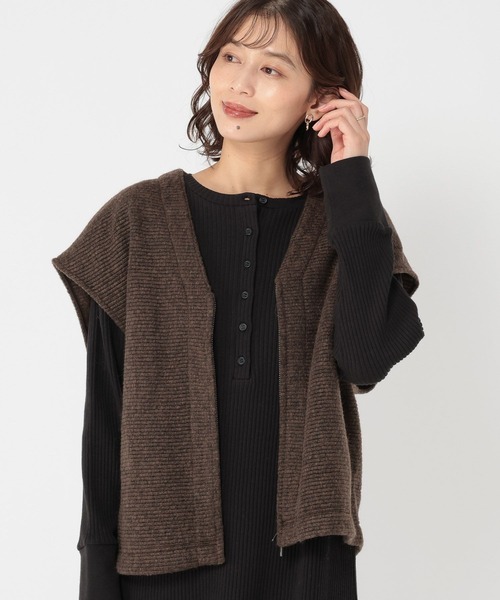 studio CLIP(スタディオクリップ)の「ウールミックススライバーベスト(ベスト・レディース・ブラウン/ベージュ/アイボリー・FREE)」の4枚目の写真