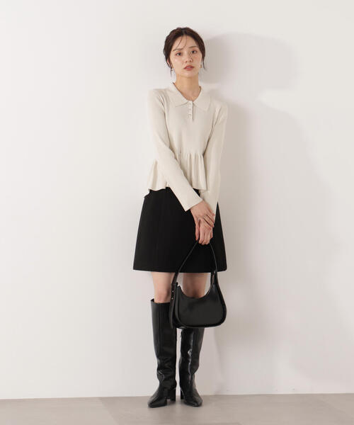 PROPORTION BODY DRESSING(プロポーションボディドレッシング)の「ペプラムポロニット / 1216170009(ニット/セーター・レディース・ブラック/ホワイト系その他/レッド・SMALL/MEDIUM)」の21枚目の写真