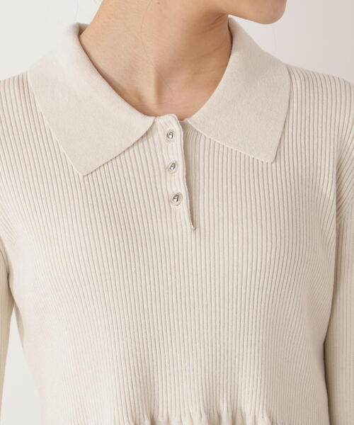 PROPORTION BODY DRESSING(プロポーションボディドレッシング)の「ペプラムポロニット / 1216170009(ニット/セーター・レディース・ブラック/ホワイト系その他/レッド・SMALL/MEDIUM)」の14枚目の写真