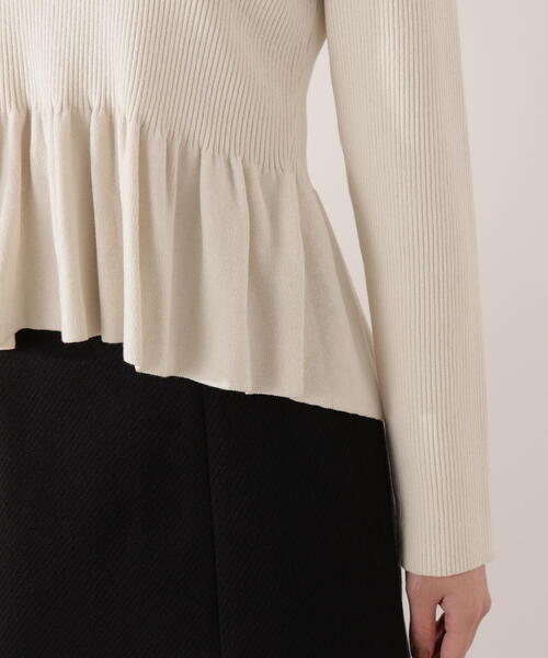 PROPORTION BODY DRESSING(プロポーションボディドレッシング)の「ペプラムポロニット / 1216170009(ニット/セーター・レディース・ブラック/ホワイト系その他/レッド・SMALL/MEDIUM)」の12枚目の写真