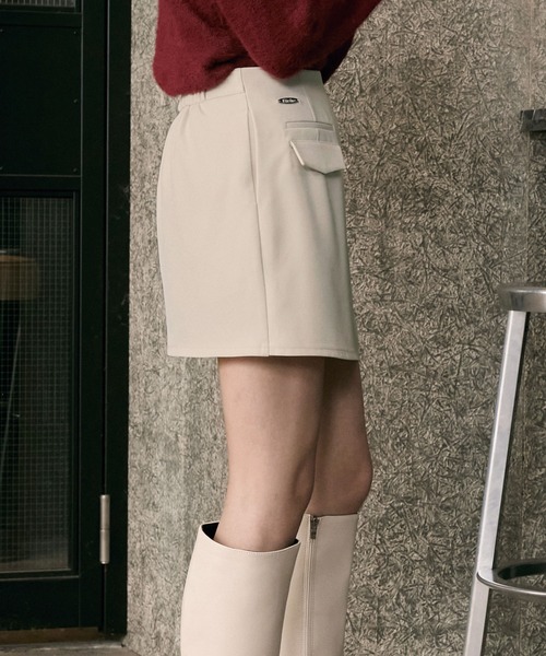 Elishe(エリシェ)の「アシンメトリーミニスカート(スカート・レディース・チャコールグレー/アイボリー/ベージュ・0/1)」の8枚目の写真