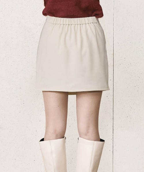 Elishe(エリシェ)の「アシンメトリーミニスカート(スカート・レディース・チャコールグレー/アイボリー/ベージュ・0/1)」の15枚目の写真