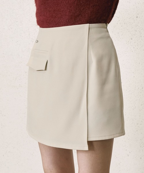 Elishe(エリシェ)の「アシンメトリーミニスカート(スカート・レディース・チャコールグレー/アイボリー/ベージュ・0/1)」の19枚目の写真