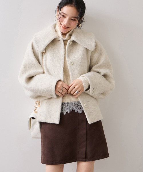 セール】ラメフェザー裾レースハイネックニット（ニット/セーター